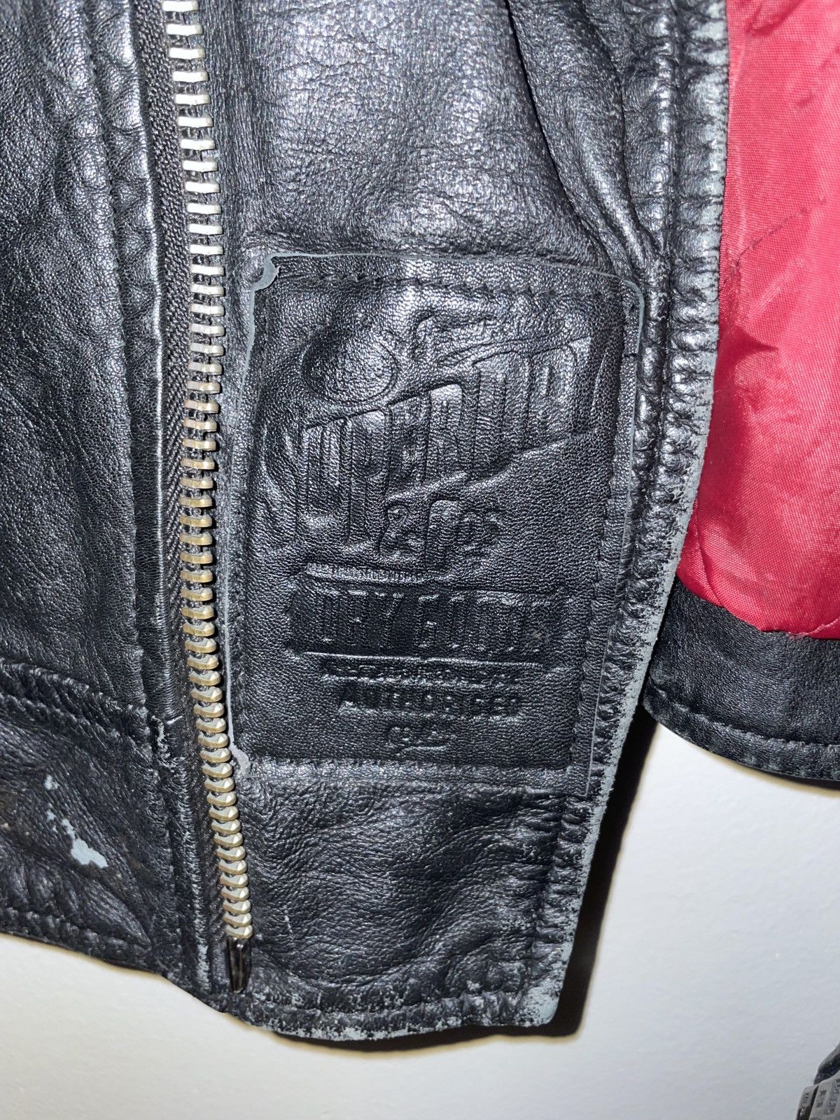 Superdry × Vintage Leather biker jacket Size US XL / EU 56 / 4 - 5 Thumbnail
