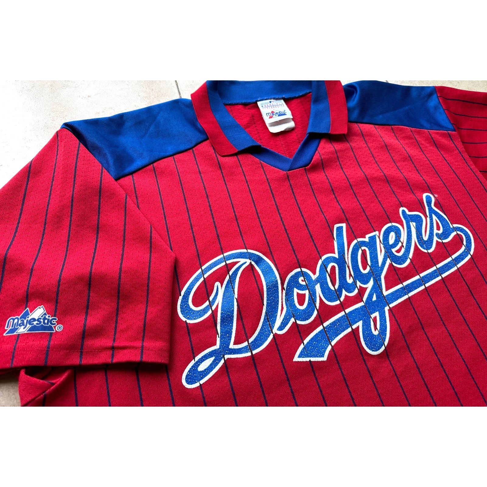 Majestic LA Dodgers 90s MAJESTIC jersey XL pinstripe MLB baseball 
