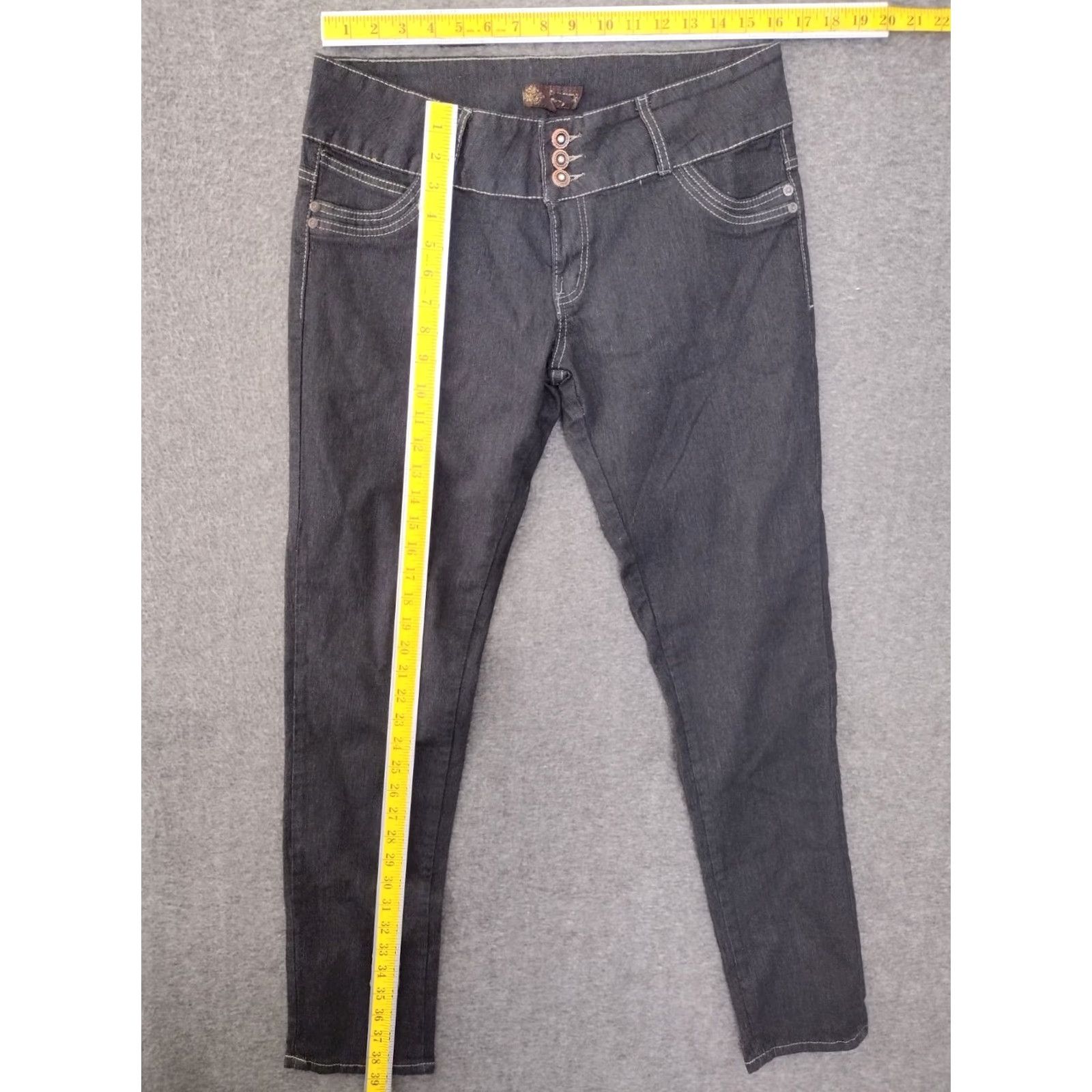 Vintage Unbranded Women's Jeans Dark Wash Skinny Plus Size 19/20 City Stretch Button Closure 29in Inseam Denim Blended Fabric"} Size 40" / US 18 - 4 Thumbnail
