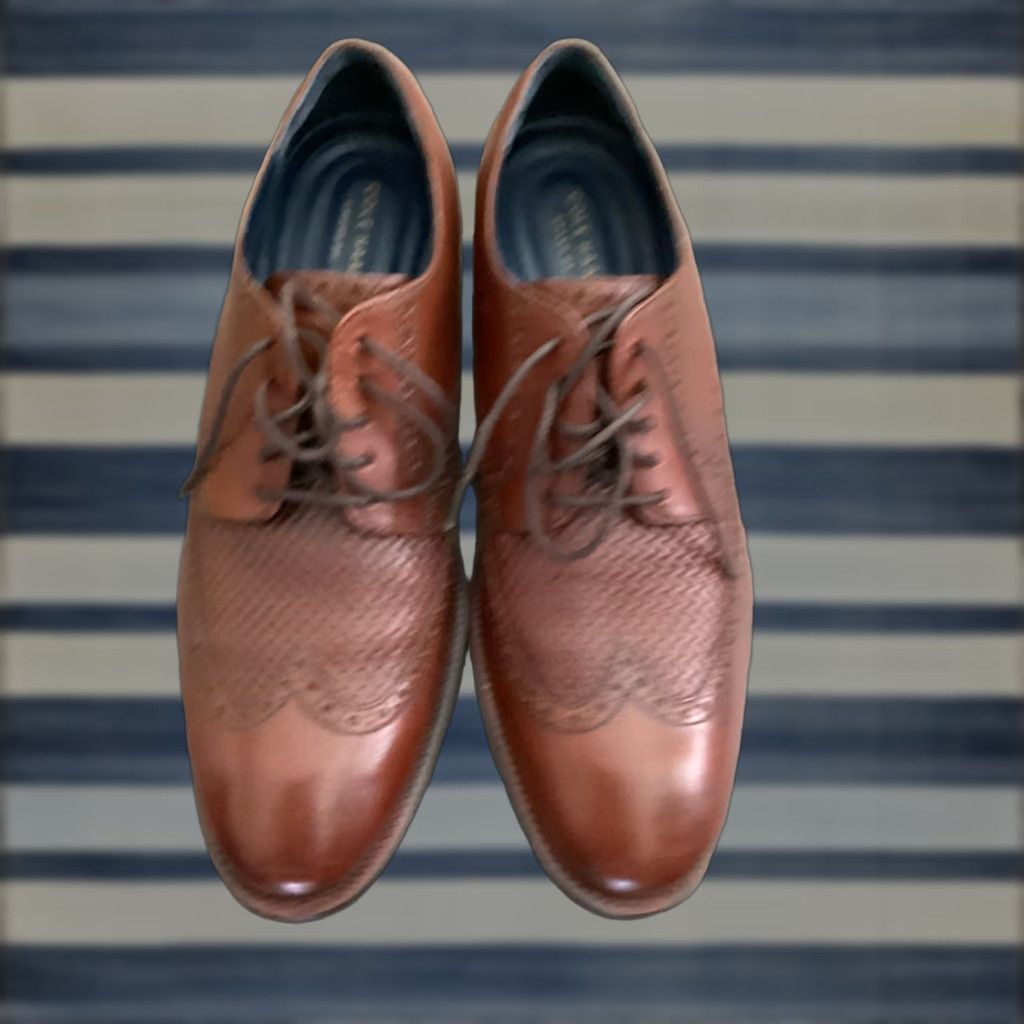 Cole Haan COLE HAAN Grand Wingtip Oxford Dress Shoes Brown Leather Size 12M Mens Size US 12 / EU 45 - 1 Thumbnail