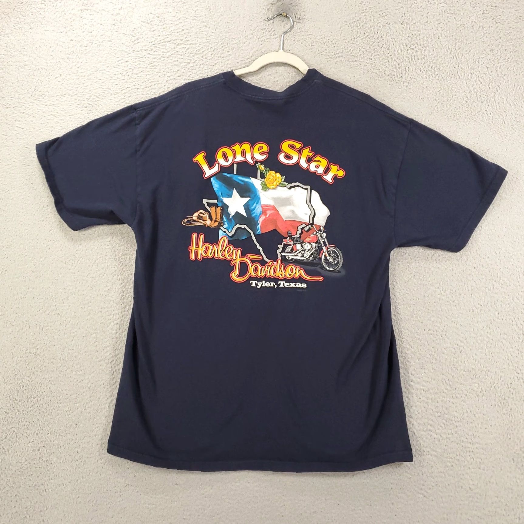 Harley Davidson Harley-Davidson Shirt Mens XL Navy Blue Lone Star Tyler Texas Motorcycle Tee Size US XL / EU 56 / 4 - 7 Thumbnail