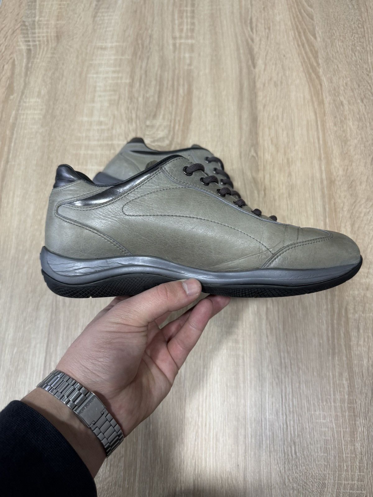 Prada × Vintage Vintage PRADA Leather LowTop Y2K Sneakers Size US 6 / EU 39 - 11 Thumbnail