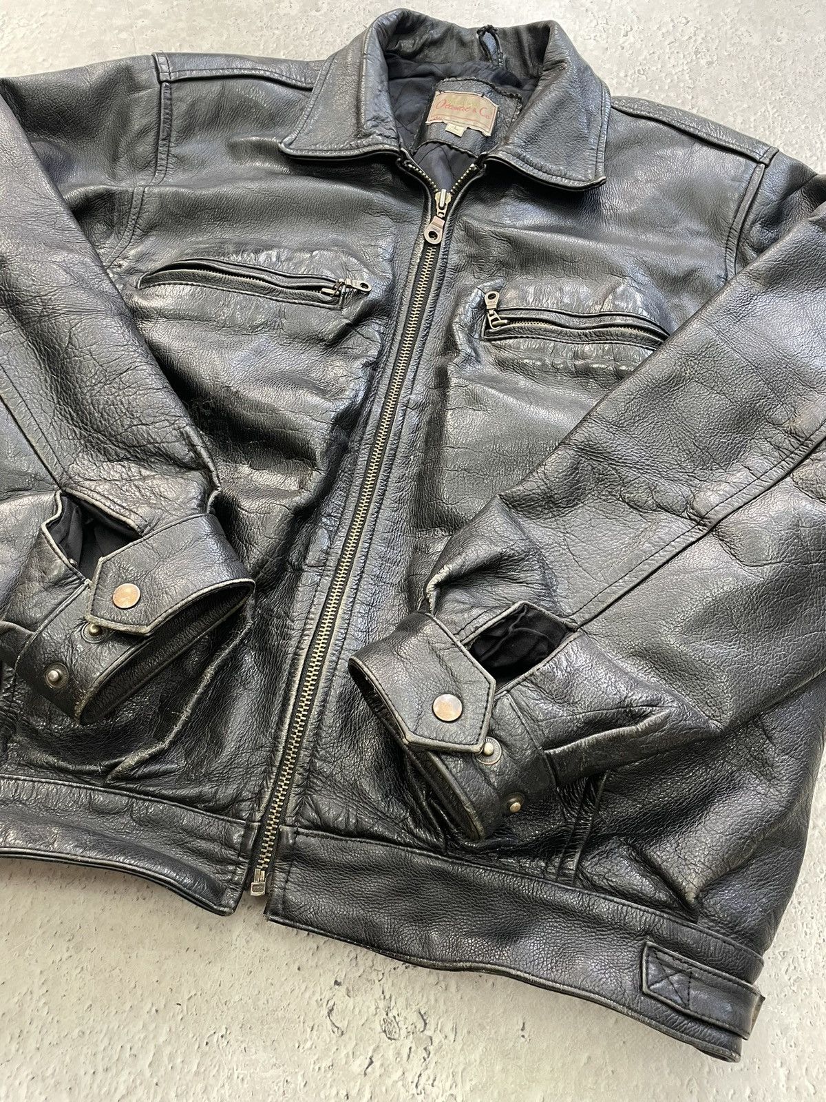 Schott Schott style Leather Baggy Jacket Moto opium harley davidson Size US L / EU 52-54 / 3 - 10 Thumbnail
