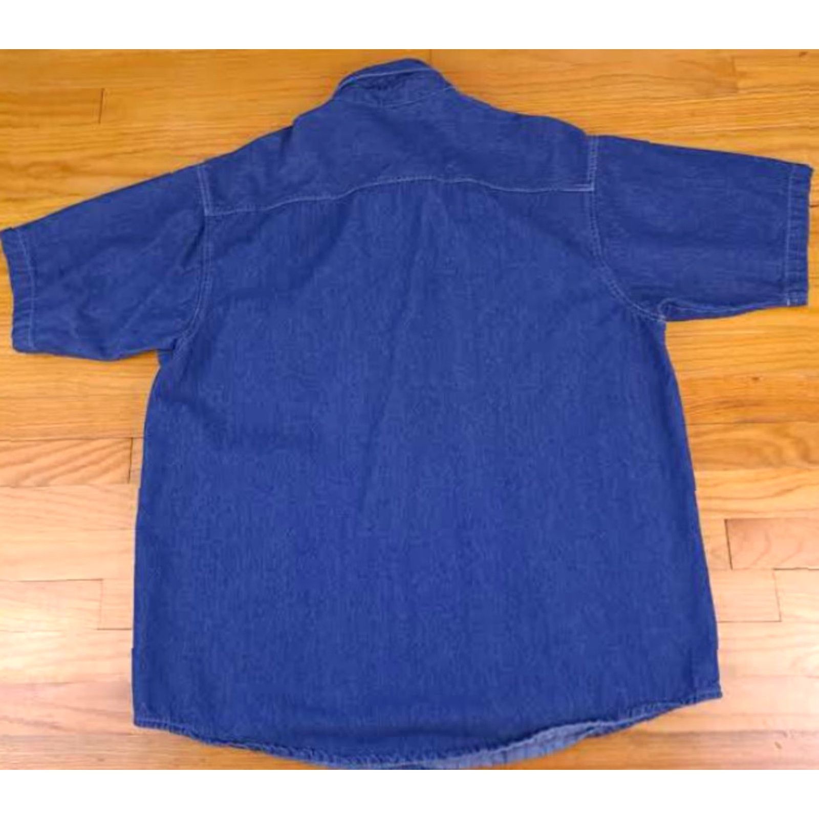 Vintage VINTAGE Union Line USA Made Short Sleeve Shirt XL Men Blue Regular 33in 26in Chest EUC Size US XL / EU 56 / 4 - 4 Thumbnail