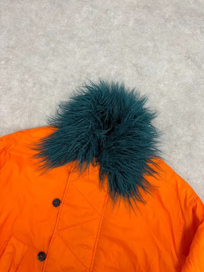 Maison Margiela AW2018 Maison Margiela Orange Navy Fur Collar Bomber Jacket Size US M / EU 48-50 / 2 - 4 Thumbnail