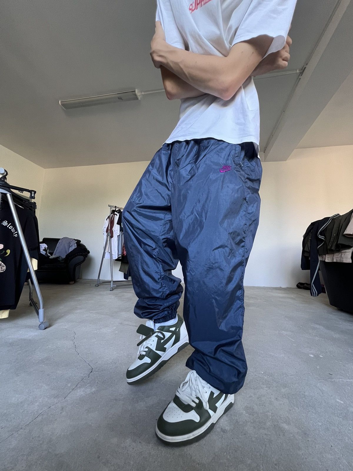 Nike × Vintage Vintage Nike track pants blue buggy Size US 34 / EU 50 - 10 Thumbnail