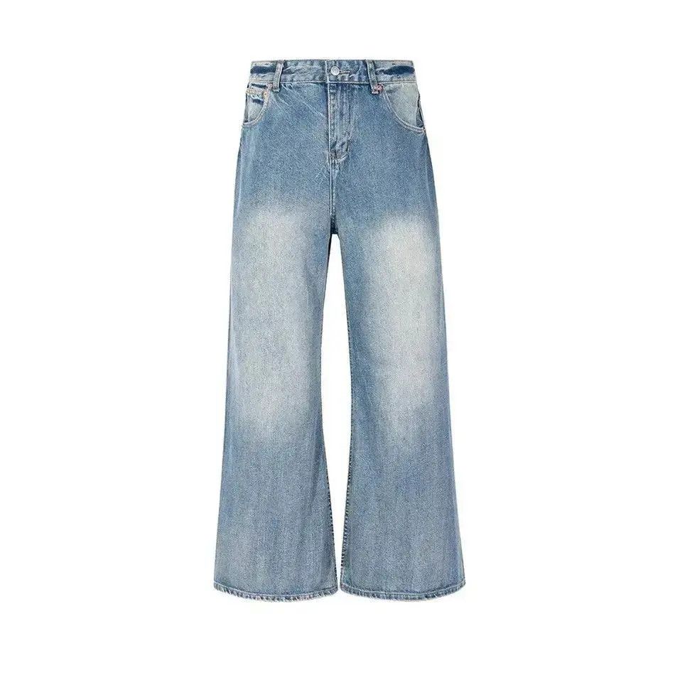 Japanese Brand Hip hop pattern washed jeans trousers straight baggy style Size US 34 / EU 50 - 5 Thumbnail