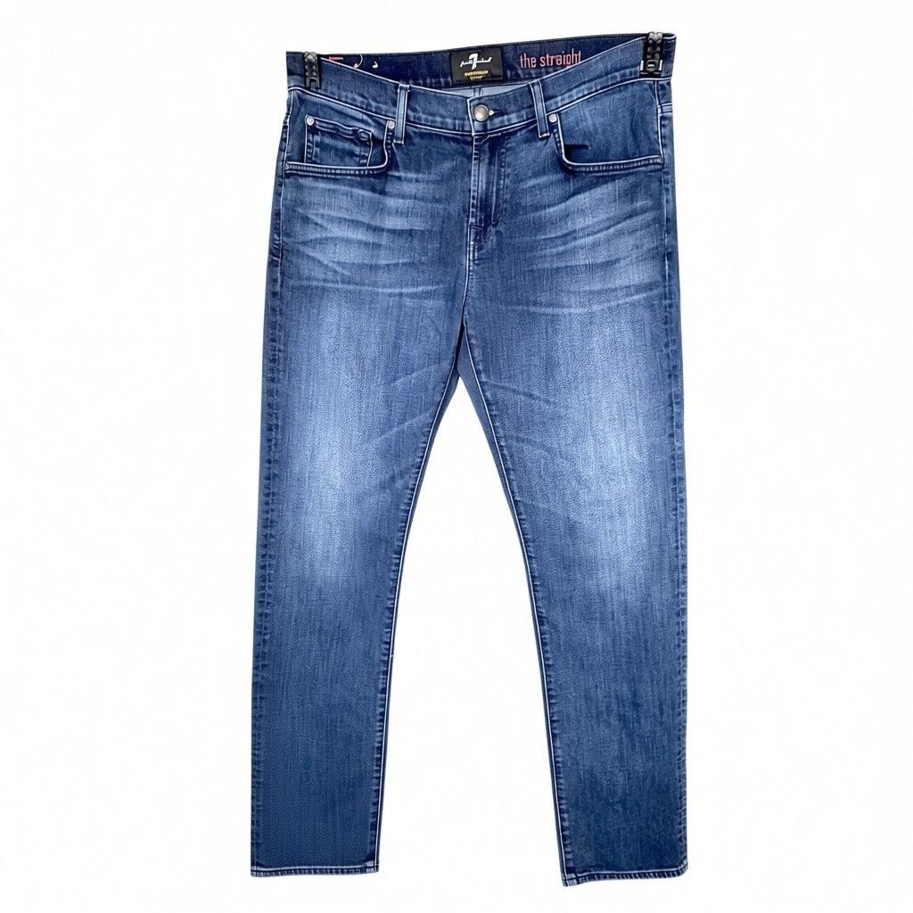 7 For All Mankind 7 For All Mankind Jeans Mens 34x32 Blue The Straight Dark Size US 34 / EU 50 - 1 Thumbnail