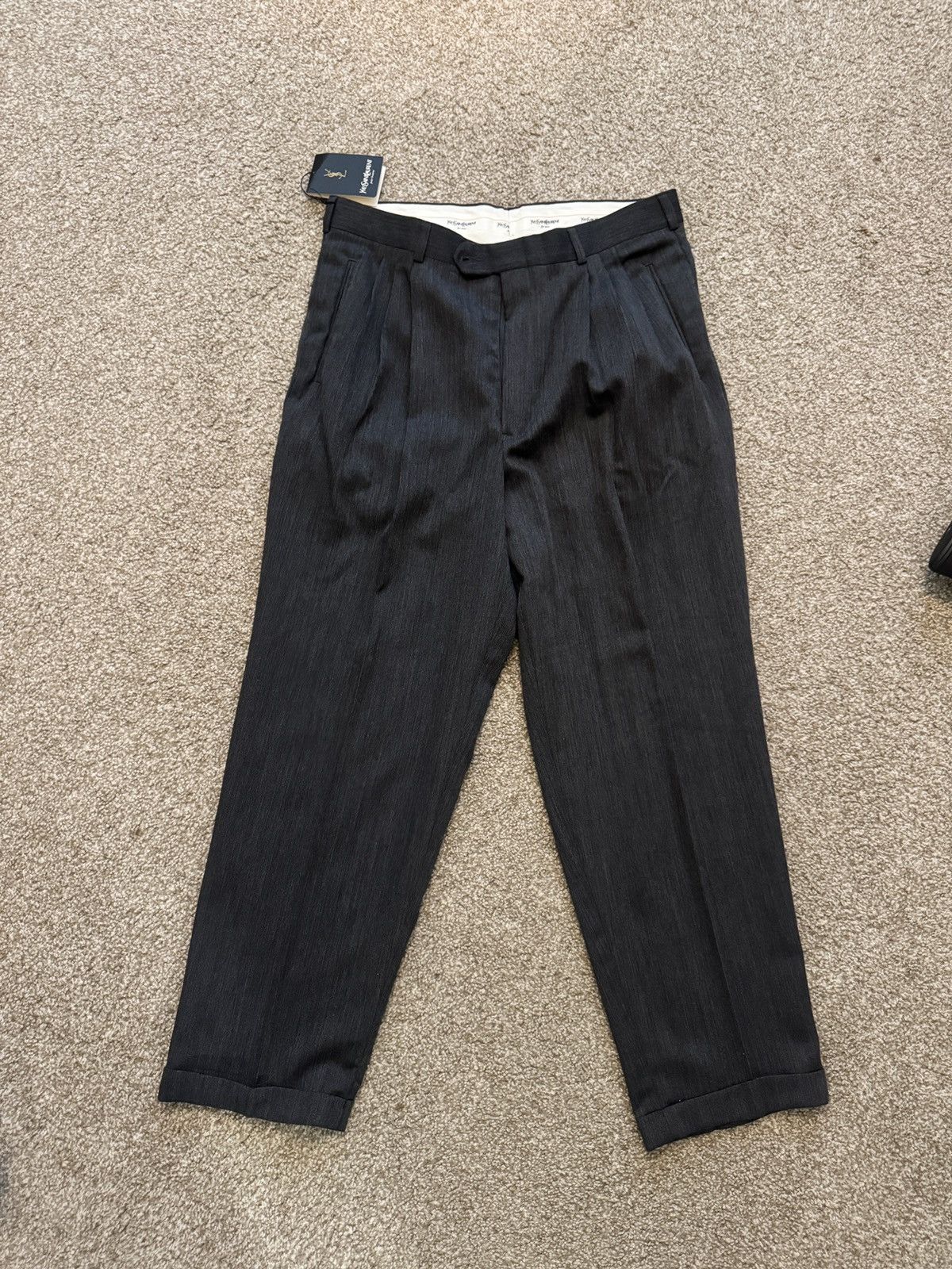 Yves Saint Laurent cuffed wool blend pants