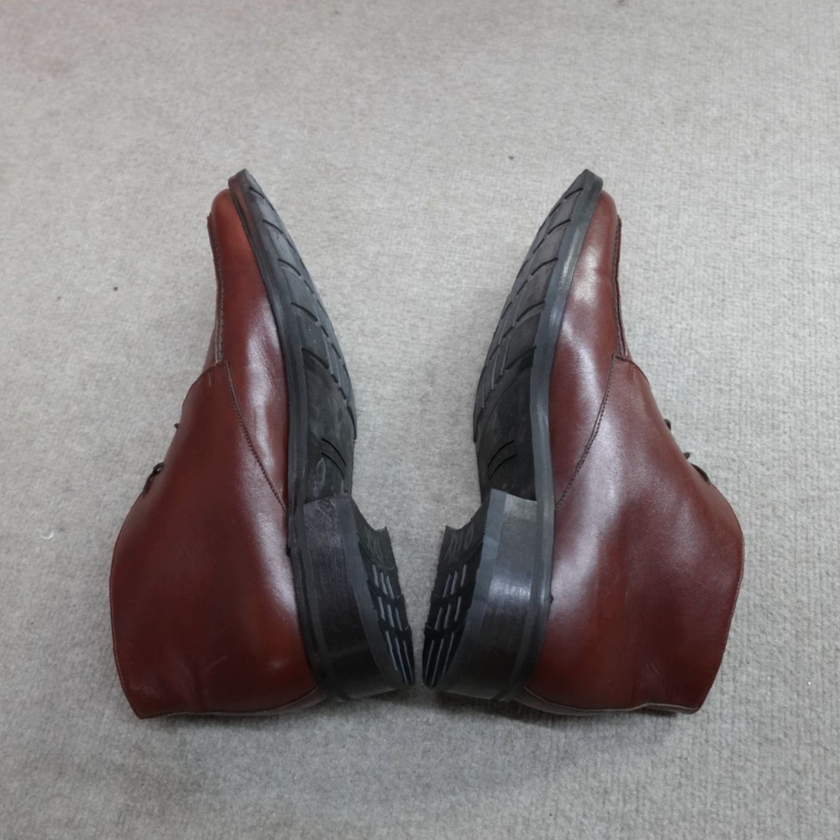 Vintage Barneys New York Boots Chelsea Chukka Leather Barneys New York Boots 13 Brown Red Apron Toe Ankle Square Toe Mens Barneys New York Boots Size US 13 / EU 46 - 6 Thumbnail