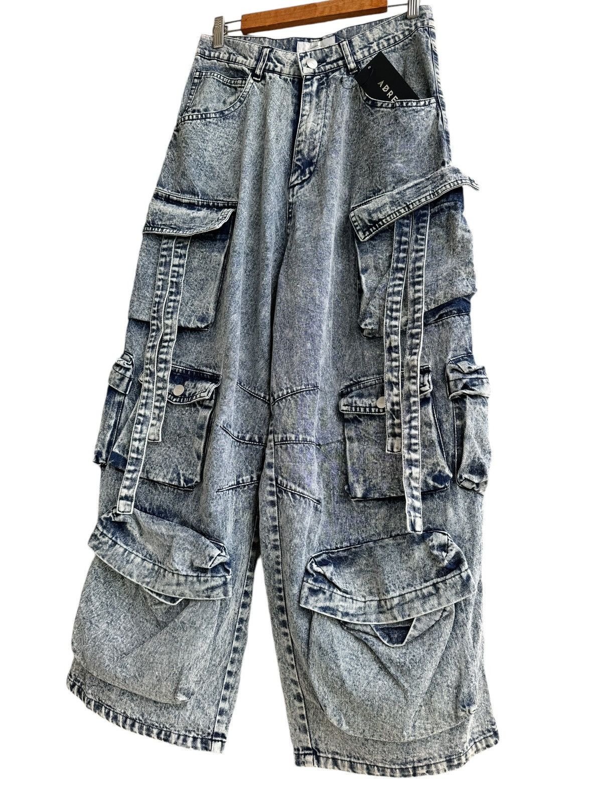 JNCO × Japanese Brand Streetwear Adrer Asid Wash baggy Multiple Pocket Jeans Size US 29 - 7 Thumbnail