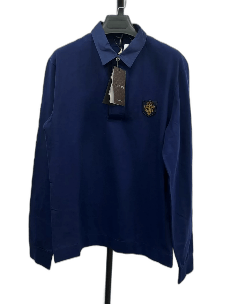 Gucci GUCCI Long Sleeve Polo Shirt with Logo Size US M / EU 48-50 / 2 - 1 Thumbnail