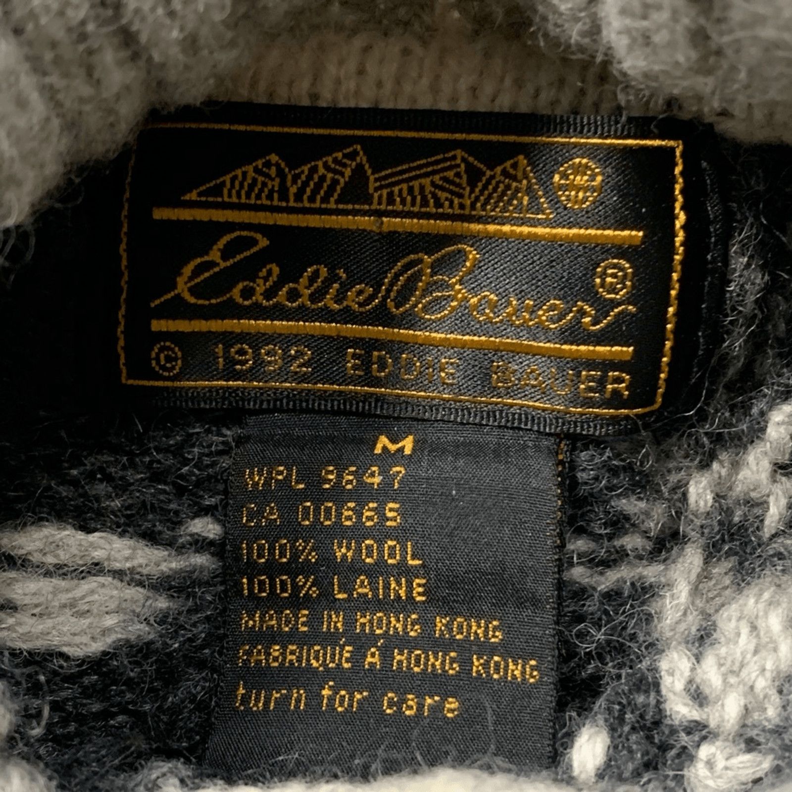 Eddie Bauer Vintage 90s Eddie Bauer Gray Wool Moose Nordic Fair Isle Size M / US 6-8 / IT 42-44 - 10 Thumbnail