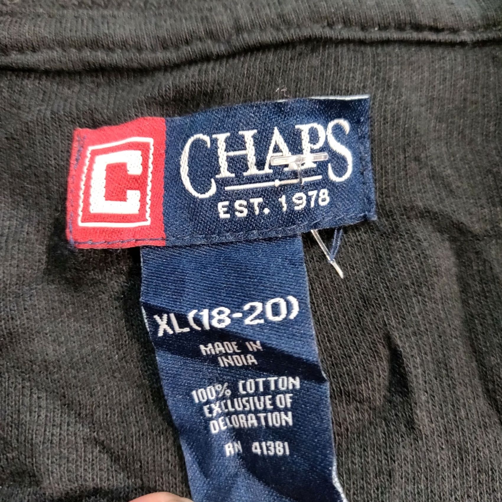 Chaps Chaps Sweater Black Pullover 1/4 Zip Long Sleeve Cotton Knit Logo Crest XL Women Size XL / US 12-14 / IT 48-50 - 3 Thumbnail