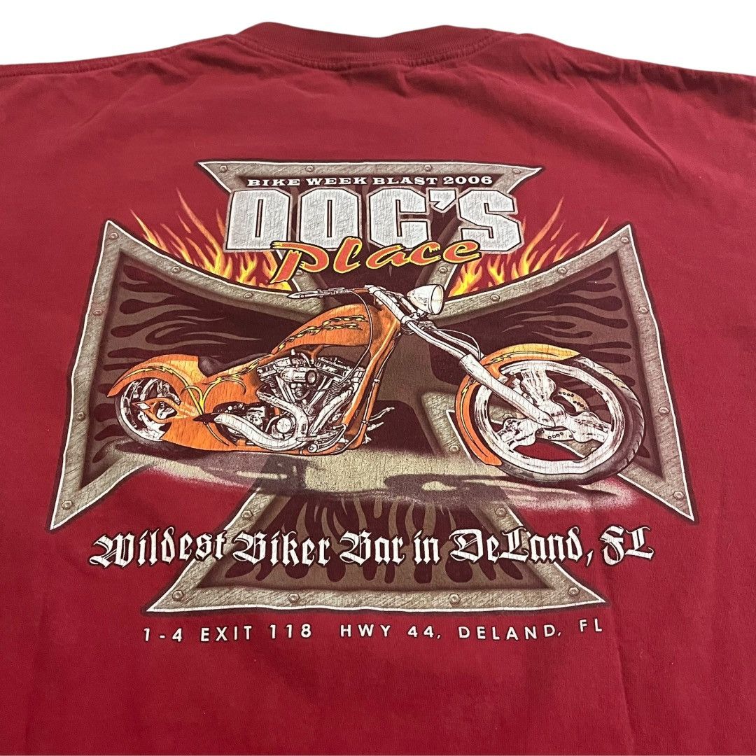 Vintage VINTAGE Doc’s Place Biker Bar Cross T Shirt 2006 Size US XL / EU 56 / 4 - 2 Thumbnail