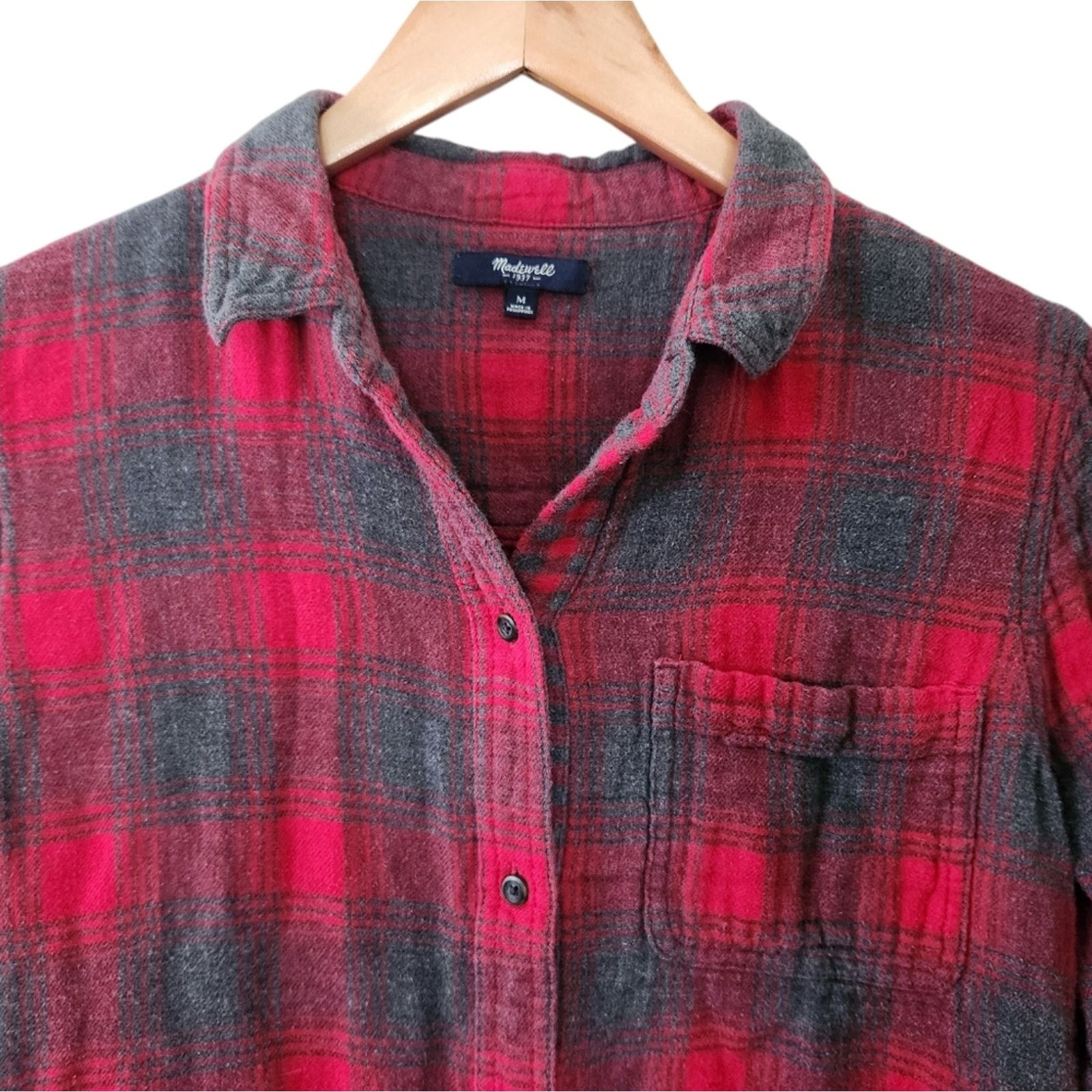Madewell Madewell Ex-Boyfriend Relaxed fit plaid flannel shirt Medium Size M / US 6-8 / IT 42-44 - 6 Thumbnail