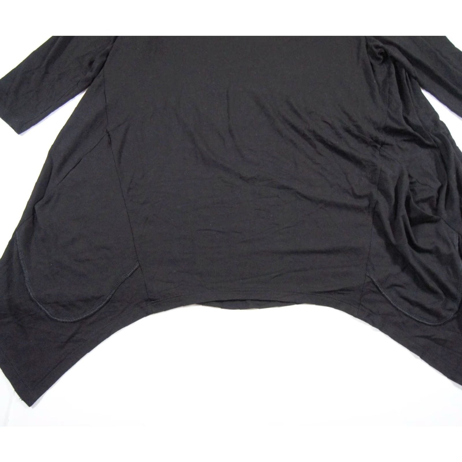 Vintage Ruti Tunic Top Womens 6 Black Jersey Long Sleeve Casual Pockets Size M / US 6-8 / IT 42-44 - 5 Thumbnail