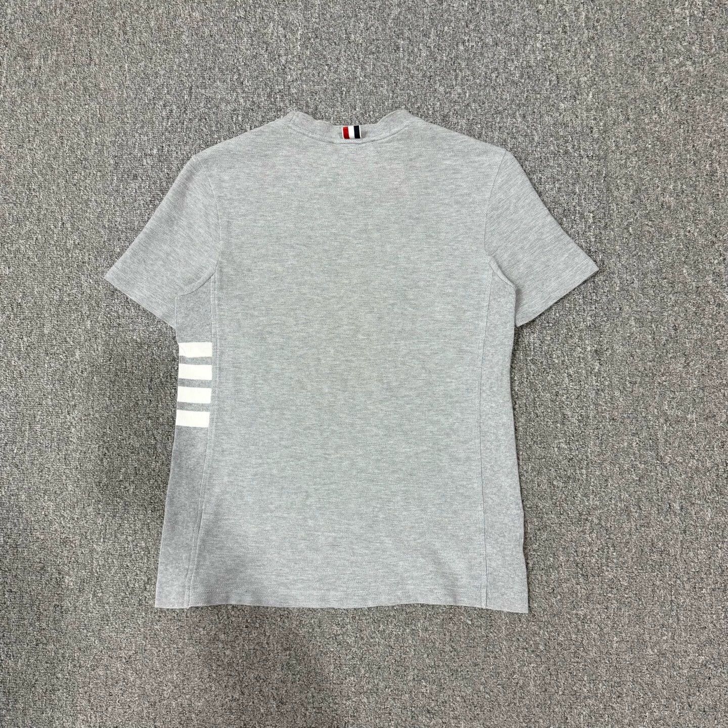 Thom Browne TB Gray 4-Bar Stripe Short Tee 0 Mint Size US XS / EU 42 / 0 - 2 Thumbnail