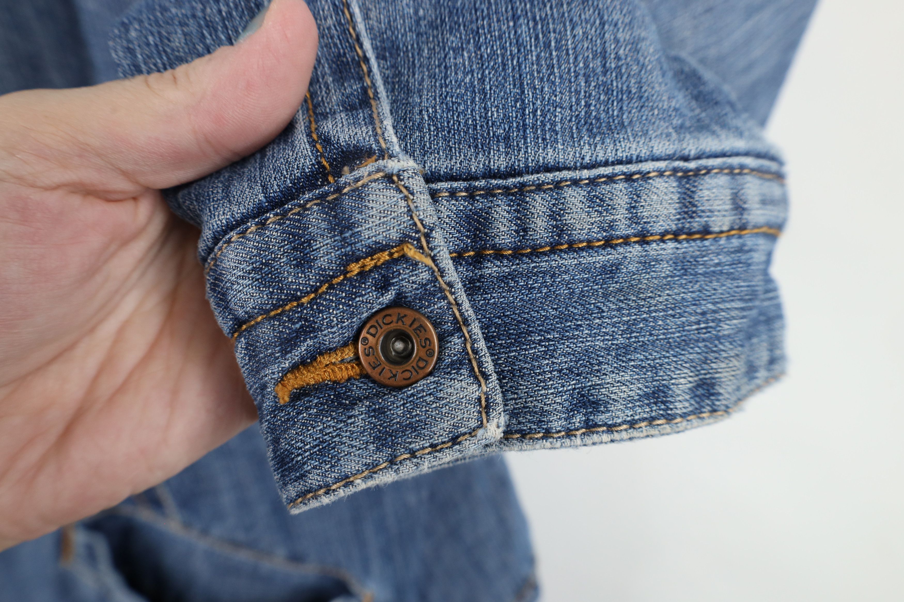 Dickies × Vintage Vintage Dickies Spell Out Quilted Denim Jean Jacket Blue Size XXL / US 16-18 / IT 52-54 - 8 Thumbnail