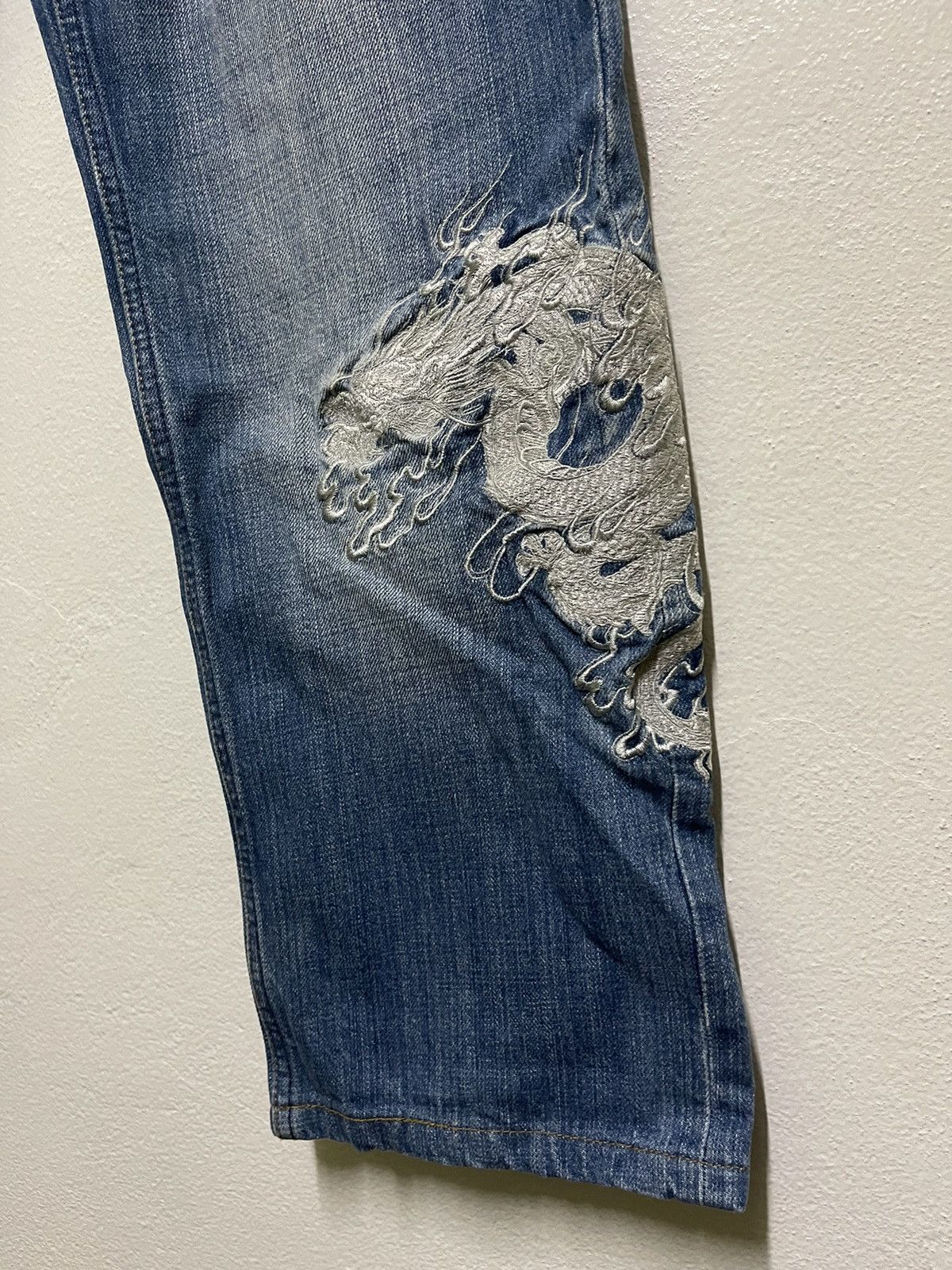Japanese Brand Karakuri Tamashi Koi Fish Motive Embroidery Jeans Size US 30 / EU 46 - 7 Thumbnail