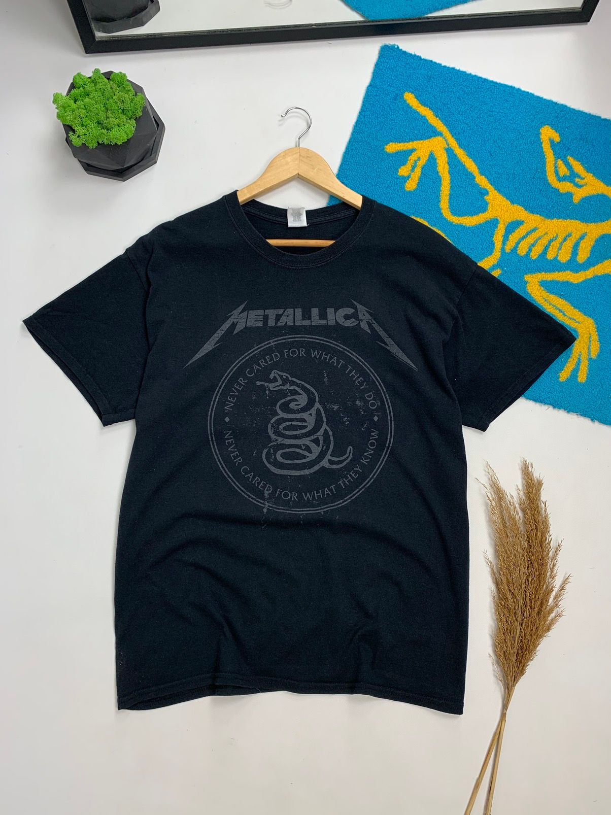 Pre-owned Band Tees X Metallica Vintage Metallica Band Snake Logo T-shirt In Black
