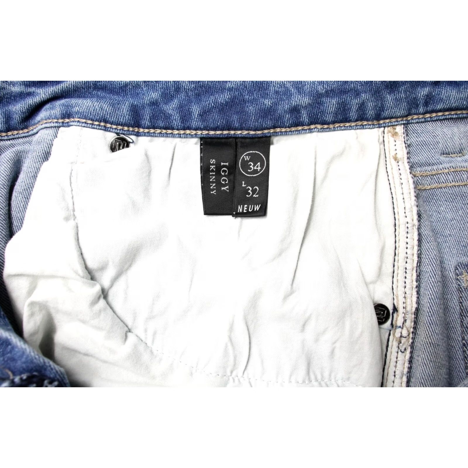 Vintage NEUW Iggy Skinny Jeans Men's W34/L32 Stretch Button Fly Fade Effect Jeans Size US 34 / EU 50 - 6 Thumbnail
