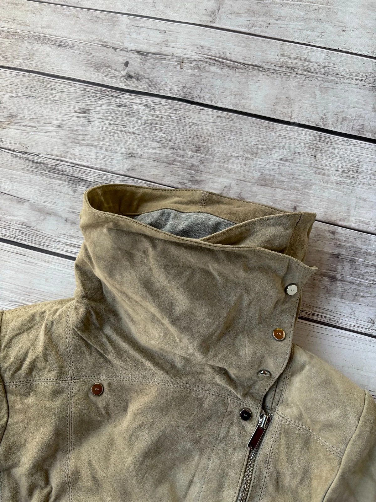 Yohji Yamamoto 00s Archive Assymetrical Rick Owens Vibe! Suede Jacket Size S / US 4 / IT 40 - 5 Thumbnail