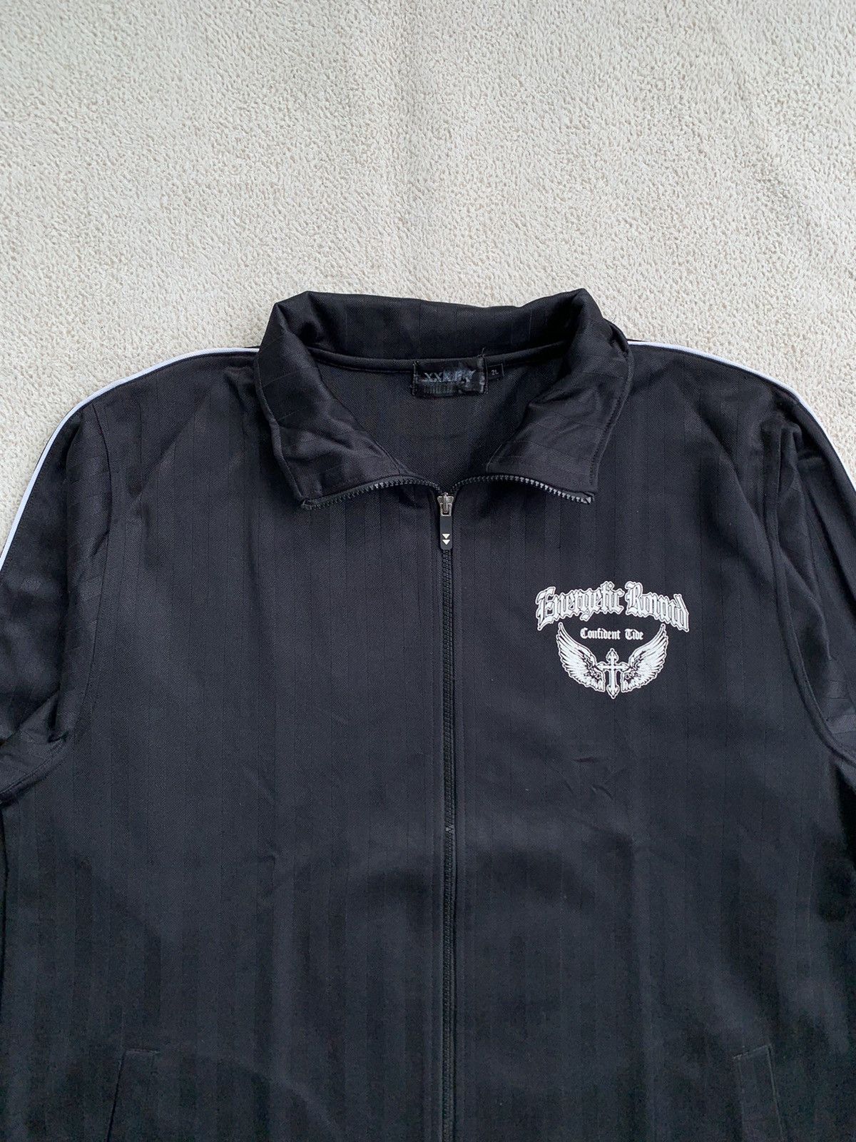 Japanese Brand × Vintage upgrade elegance energetic round poem zip track jacket Size US L / EU 52-54 / 3 - 4 Thumbnail