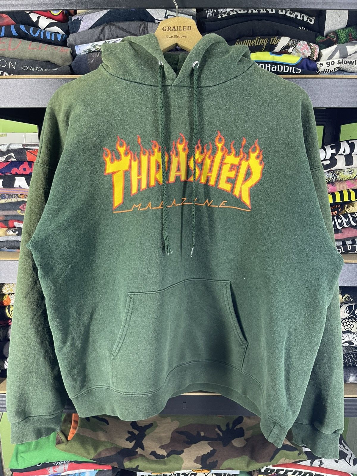 Thrasher Vintage 2000's Thrasher Megazine Flame Green Hoodie Size US M / EU 48-50 / 2 - 8 Thumbnail