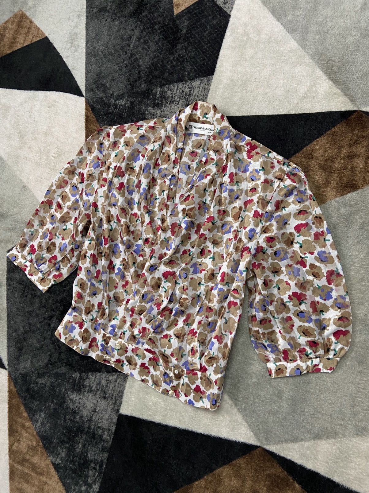 Pierre Balmain 80s Pierre Balmain Wrap Blouse Parisian Sophistication Size S / US 4 / IT 40 - 2 Thumbnail