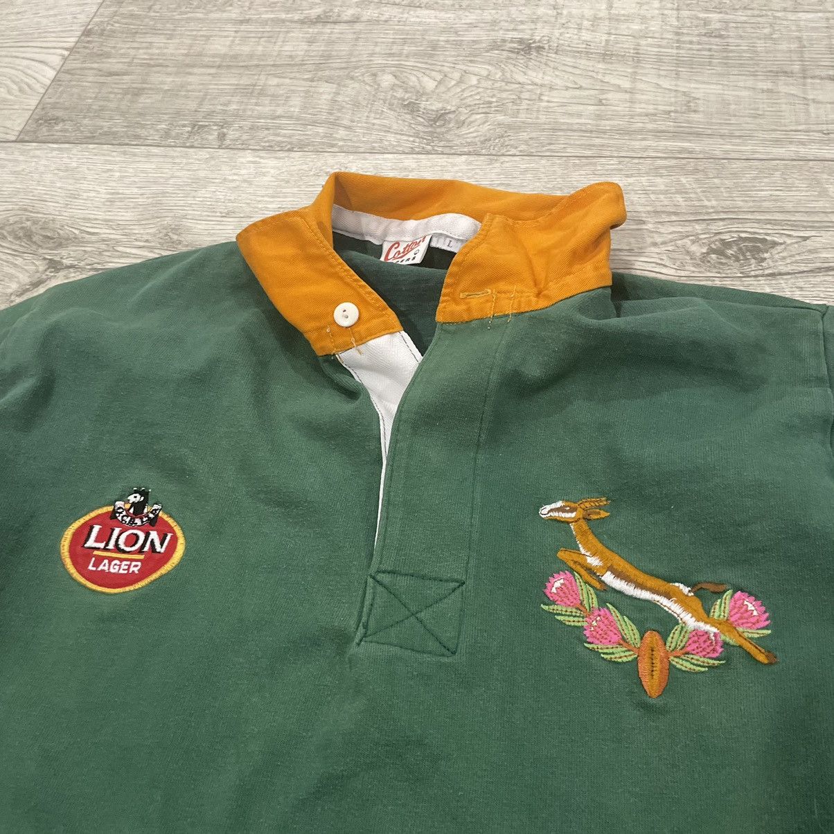 Cotton Traders × Vintage South Africa rugby 90s lion lager jersey 1992 POLO australia Size US L / EU 52-54 / 3 - 3 Thumbnail