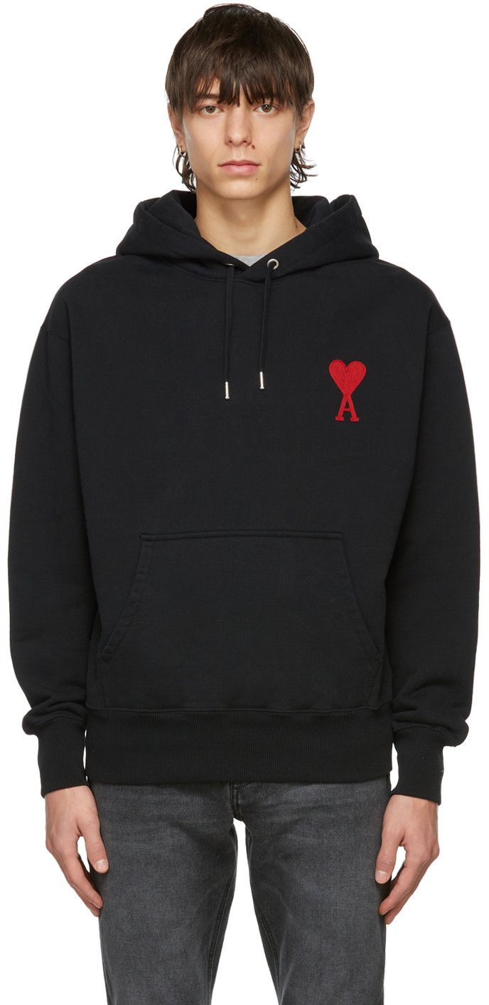 AMI Black de Cœur Hoodie | Grailed