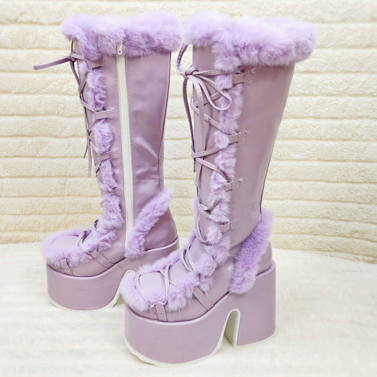 Other Camel 311 Stacked Pastel Purple Lilac Platform Goth Punk Kne Size US 7 / IT 37 - 4 Thumbnail