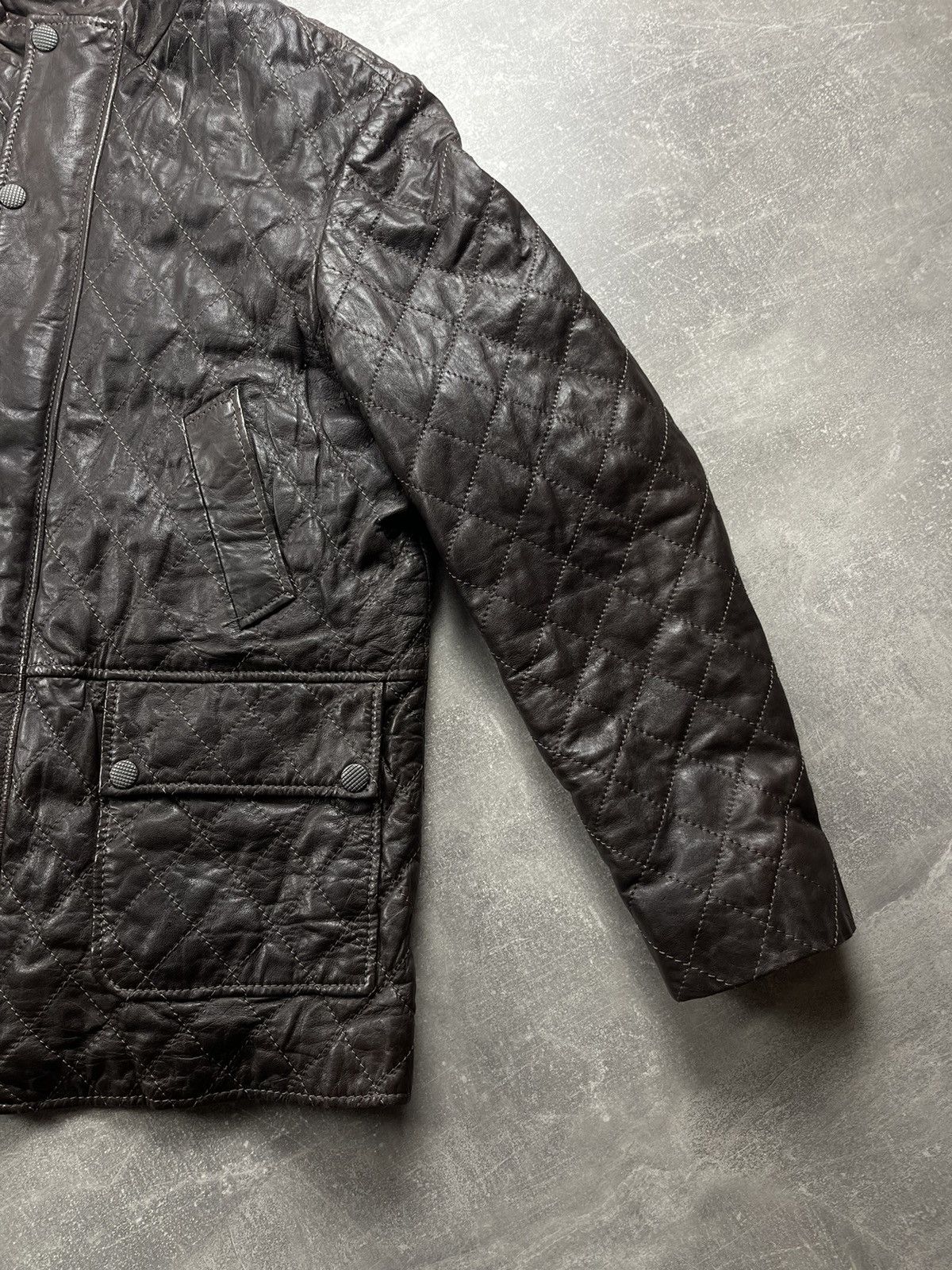 Genuine Leather Digel Quilted Genuine Dark Brown Leather Jacket Size 56 Size US XL / EU 56 / 4 - 4 Thumbnail
