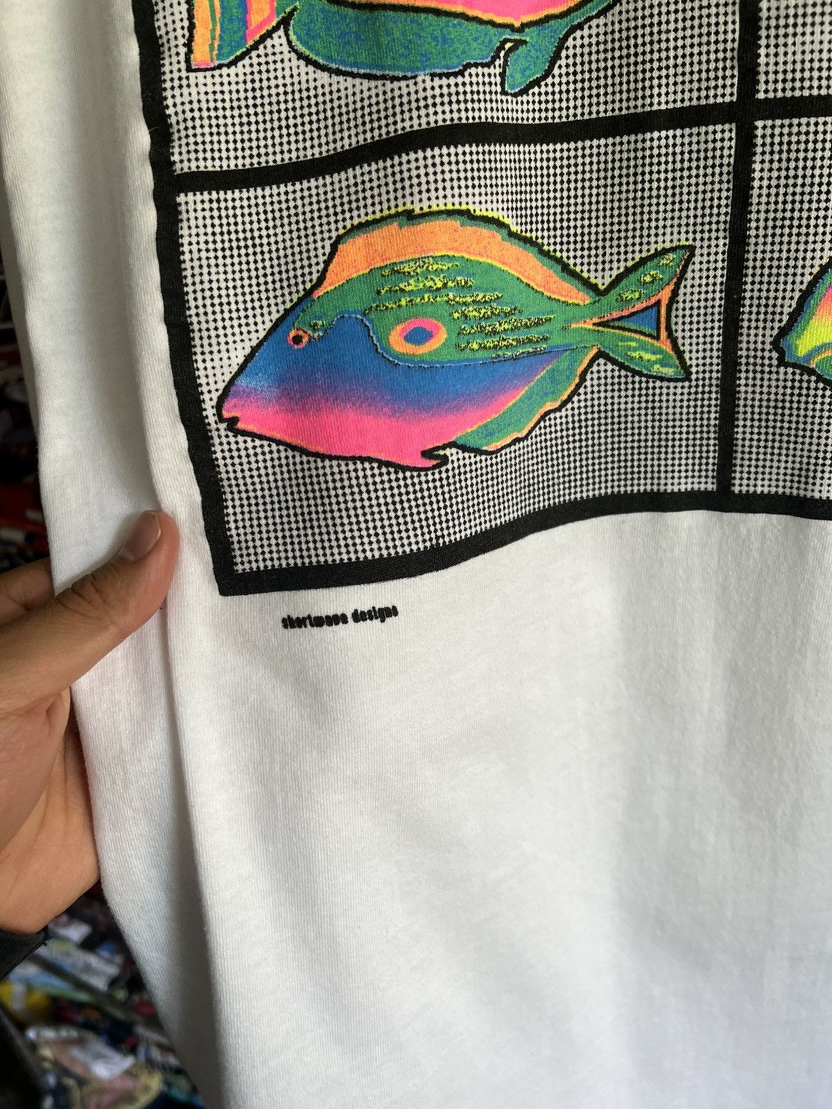 Arts & Science 90s Fish Psychedelic Single Stitch Animal Nature Tee Size US XL / EU 56 / 4 - 4 Thumbnail