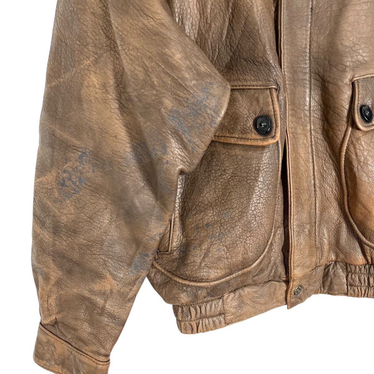 Vintage Vintage Houston US Military Garment Flight Leather Jacket Size US M / EU 48-50 / 2 - 9 Thumbnail