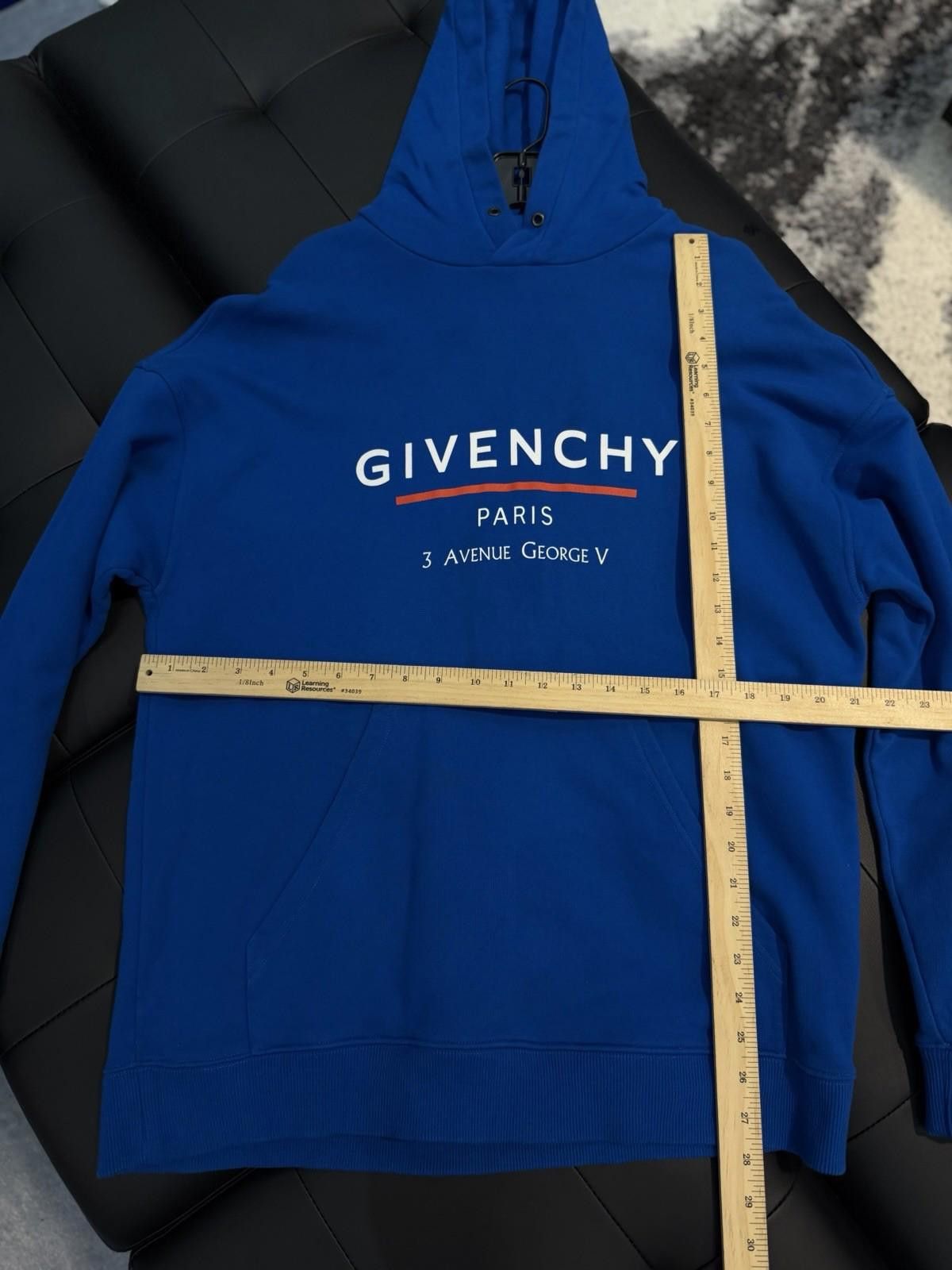 Givenchy Size M - Givenchy Men's Blue Logo- Print Hoodie Sweatshirt Size US M / EU 48-50 / 2 - 12 Thumbnail