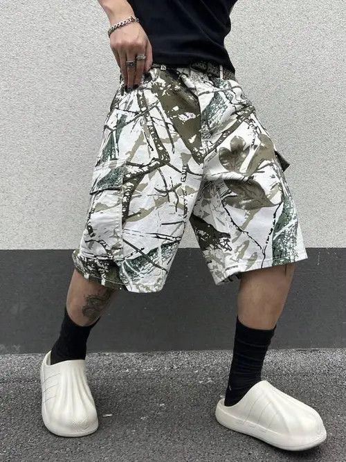 Japanese Brand VINTAGE RETRO 90s drip street shorts jorts Size US 34 / EU 50 - 1 Thumbnail
