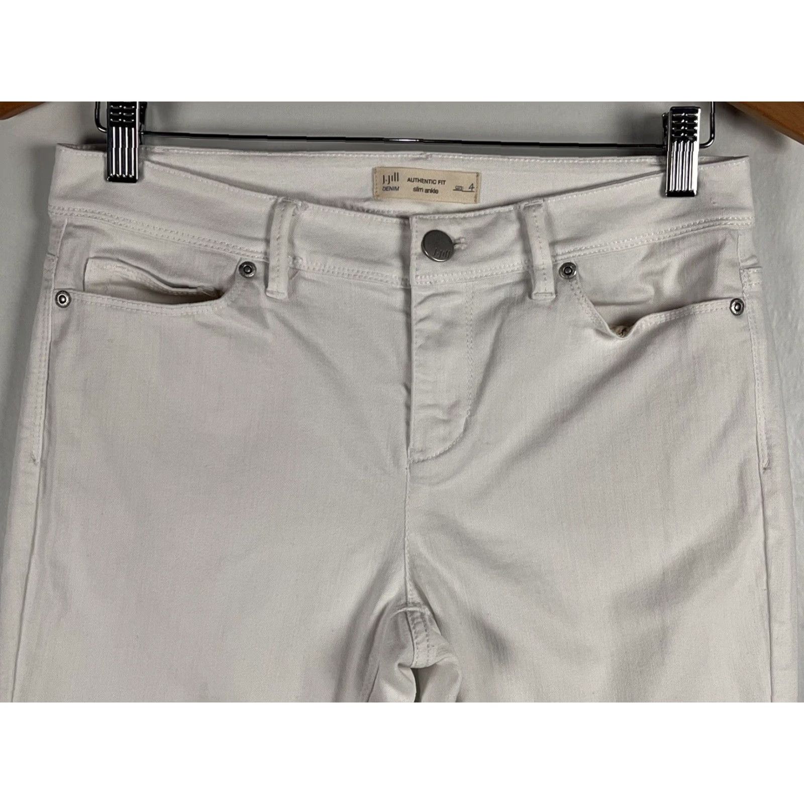 J. Jill J. Jill Slim Ankle Jeans Size 4 White Women, Regular, Authentic Fit, GUC Size 27" / US 4 / IT 40 - 2 Thumbnail