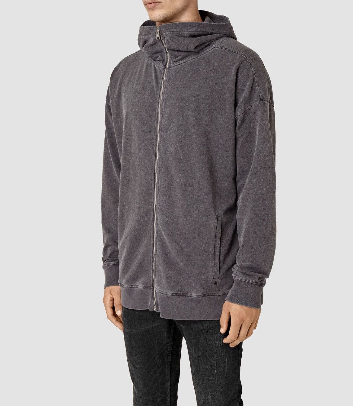 Allsaints 2000s Allsaints - Vkei Washed Black Zip-up Hoodie Size US L / EU 52-54 / 3 - 2 Thumbnail