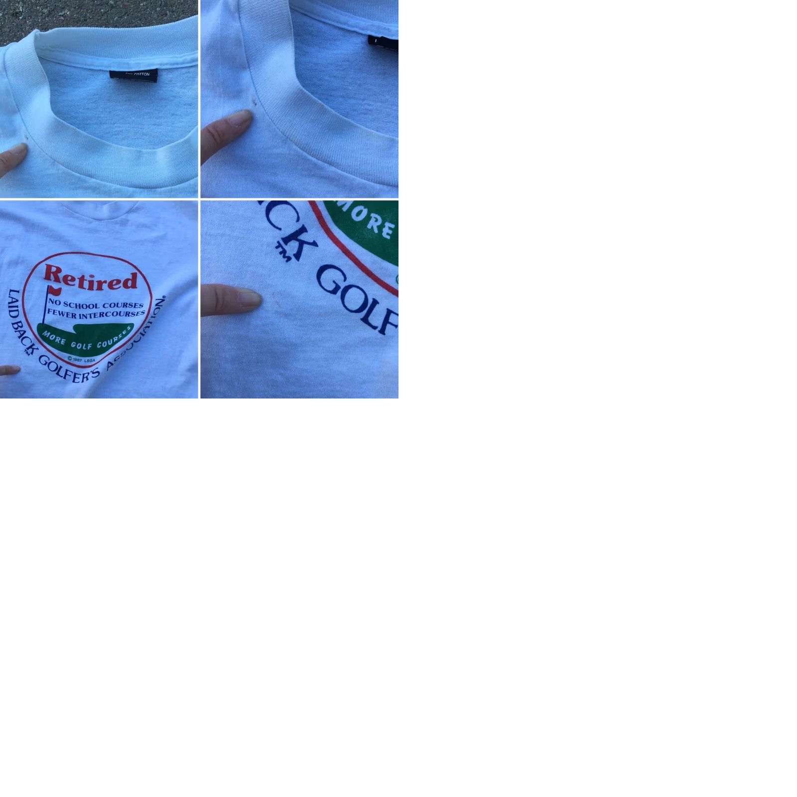 Vintage VINTAGE Laid Back Golfers Association T Shirt LBGA c 1987 White Men L Screen Stars Vintage Golf Shirt Size US L / EU 52-54 / 3 - 9 Thumbnail