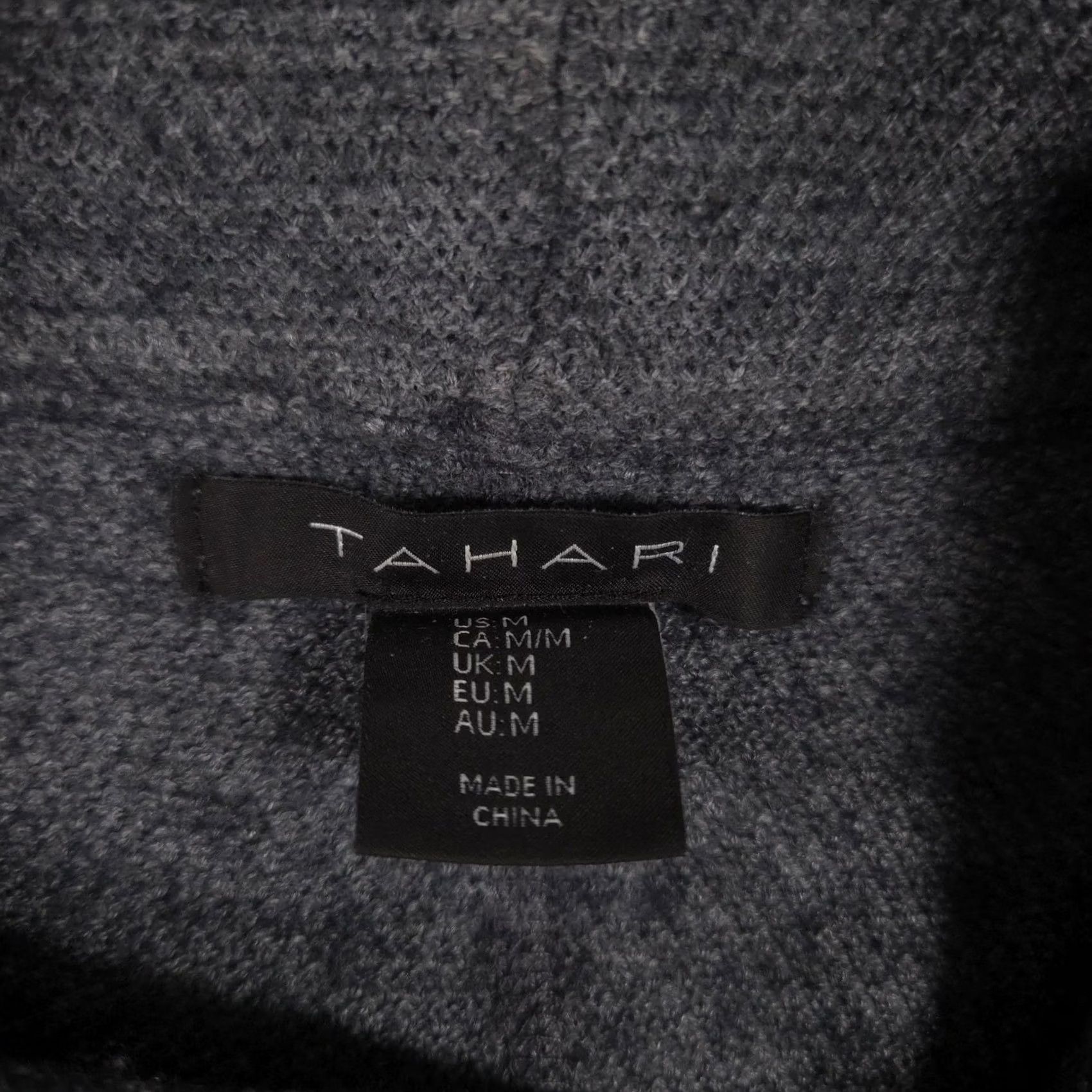Vintage Tahari Sweater Tunic Womens M Gray Cowl Knit Long Sleeve Asymmetrical Front Overlay Casual Winter VINTAGE? Size M / US 6-8 / IT 42-44 - 5 Thumbnail