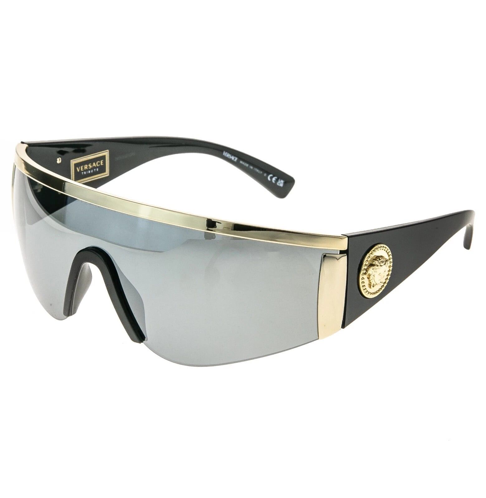 Versace VERSACE 2197 TRIBUTE SHIELD Black VE2197 Unisex Sunglasses Size ONE SIZE - 8 Thumbnail