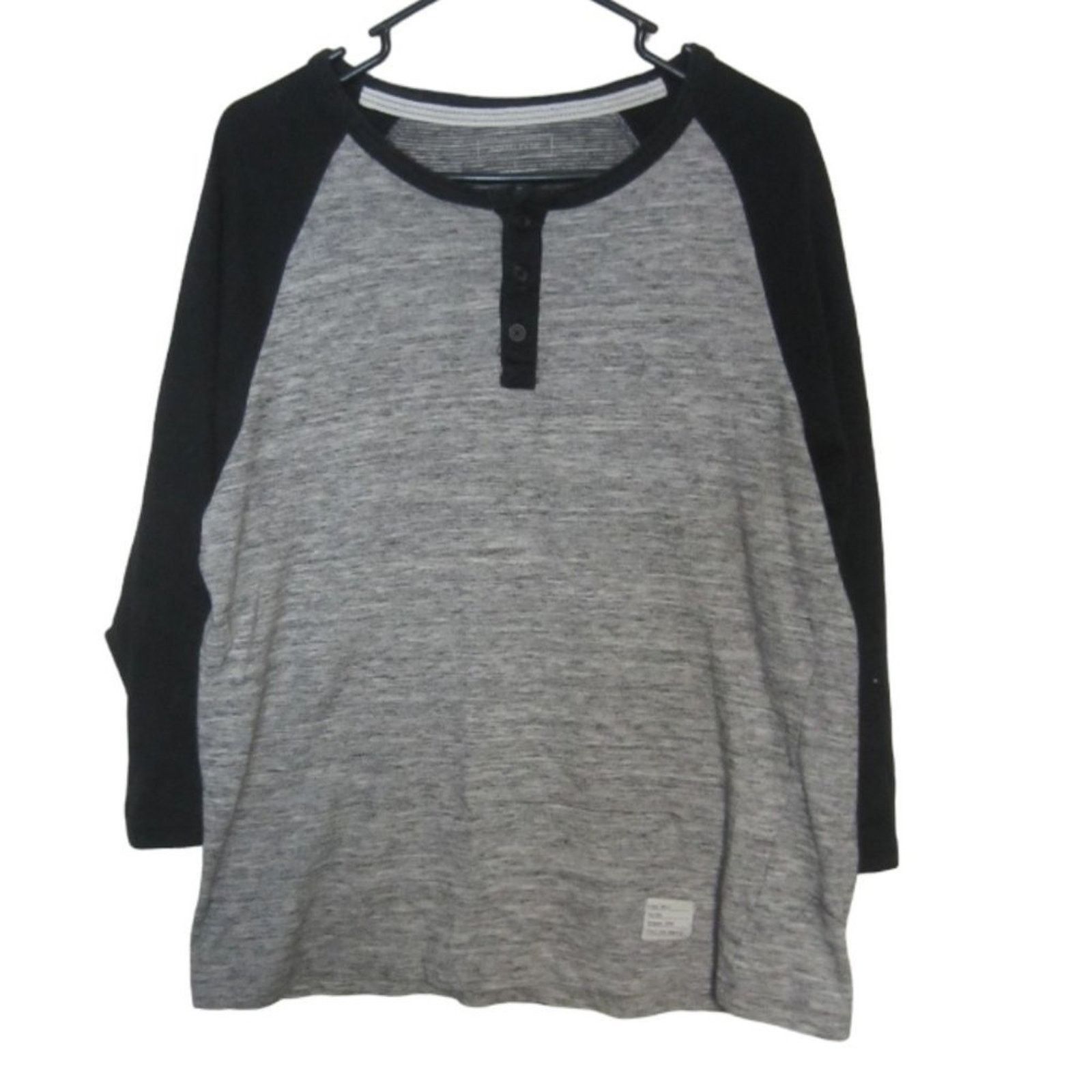 Other Minimalist Black Sleeve Gray Henley Baseball Tee Adam Levine Size US L / EU 52-54 / 3 - 2 Thumbnail