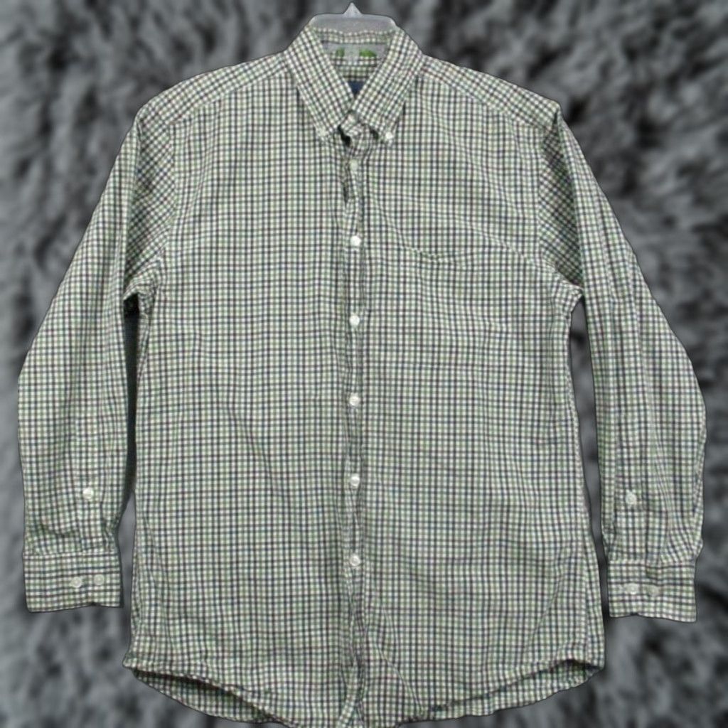 Orvis VINTAGE ORVIS Shirt Medium Men's Green Gray Plaid Button Long Sleeve Cotton Pocketed Size US M / EU 48-50 / 2 - 1 Thumbnail
