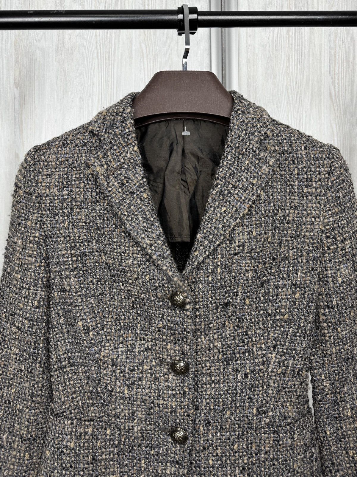 Tagliatore Tagliatore 0205 tweed wool blend metal button unlined blazer Size M / US 6-8 / IT 42-44 - 3 Thumbnail