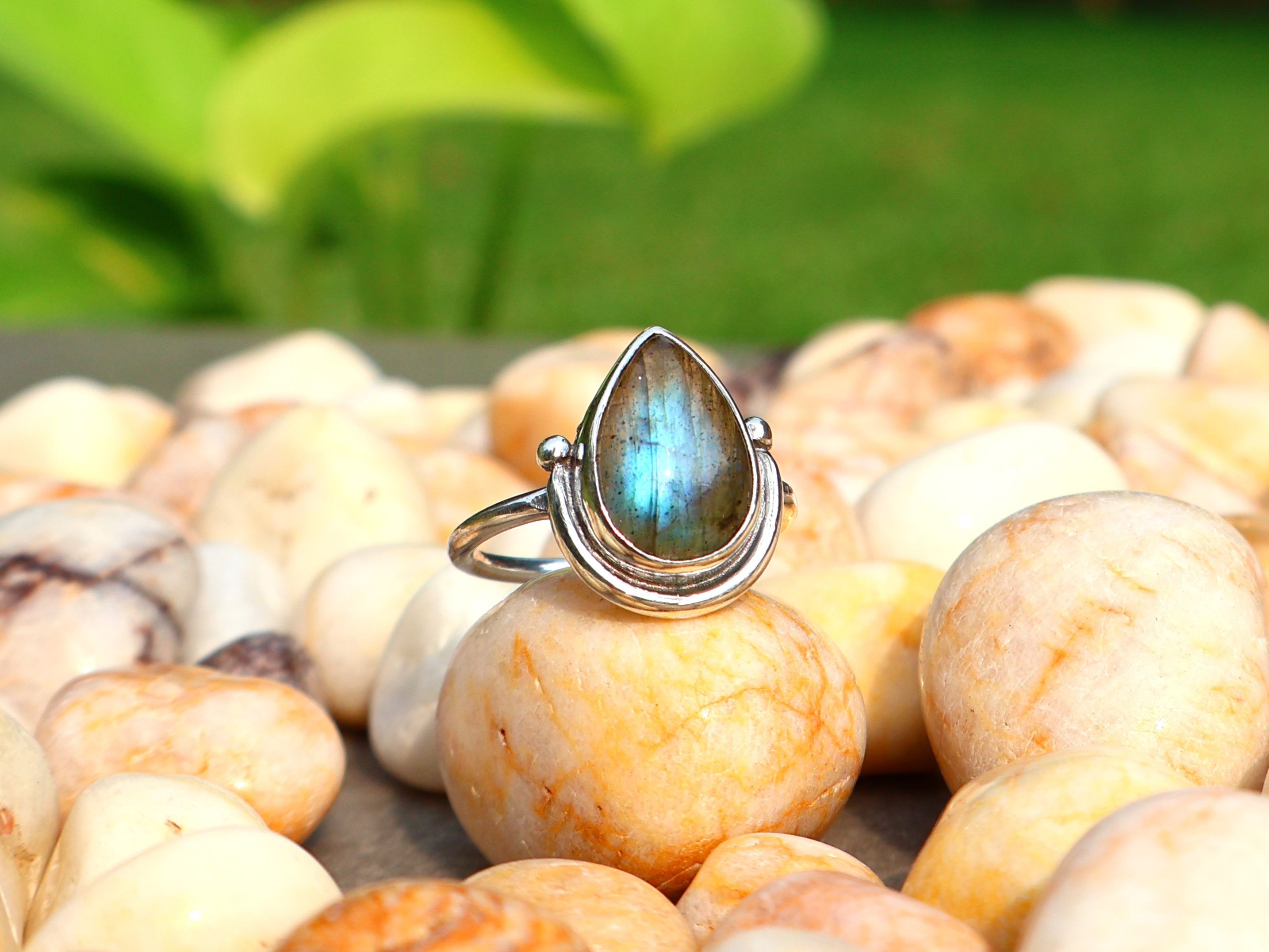 Handmade Natural Labradorite Ring, Handmade Ring, 925 Sterling Silver Size ONE SIZE - 1 Thumbnail