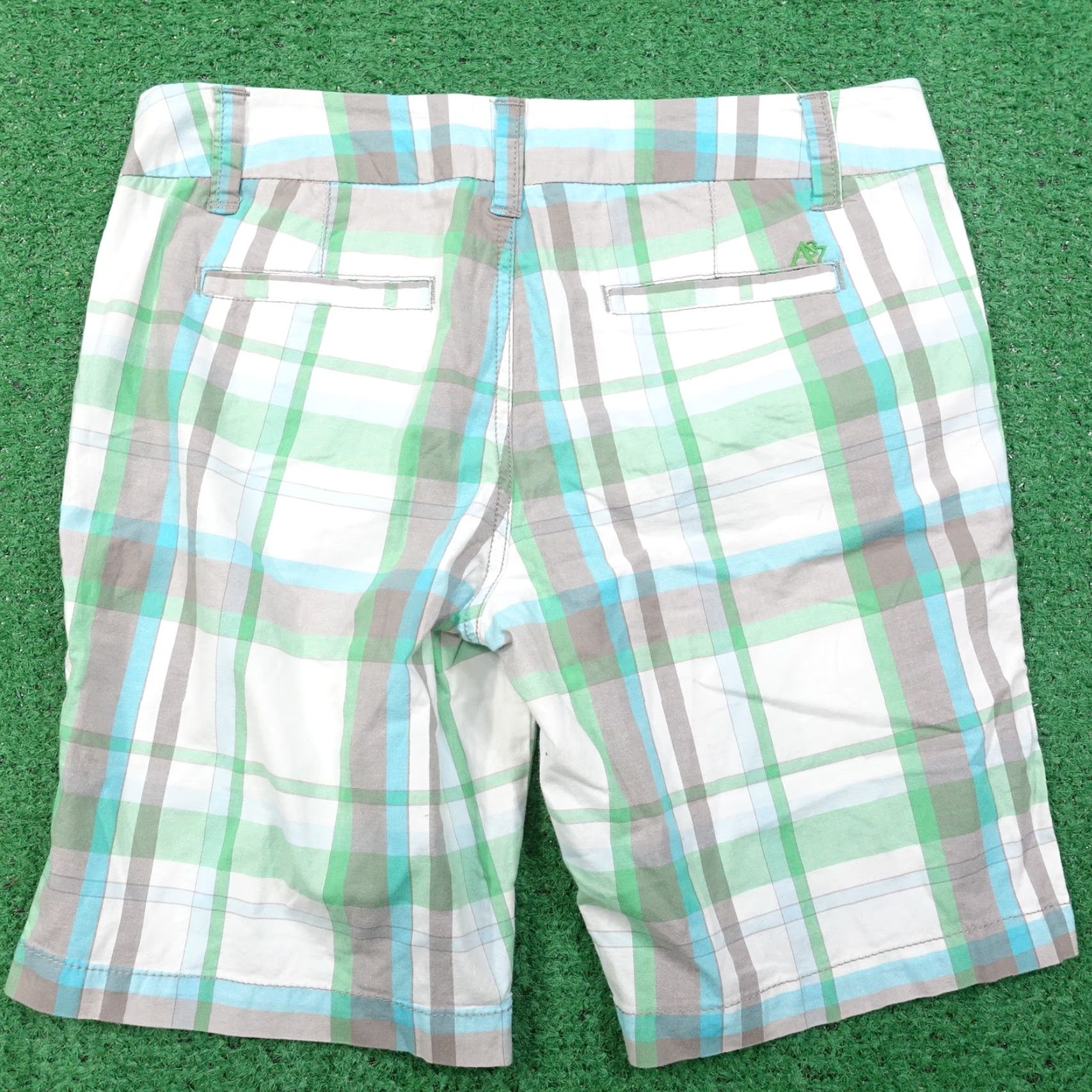 Aeropostale Vintage AeroPOSTALE Women's Cotton Blend Plaid Flat Front Chino Shorts Size 4 Casual Summer Size 27" / US 4 / IT 40 - 3 Thumbnail