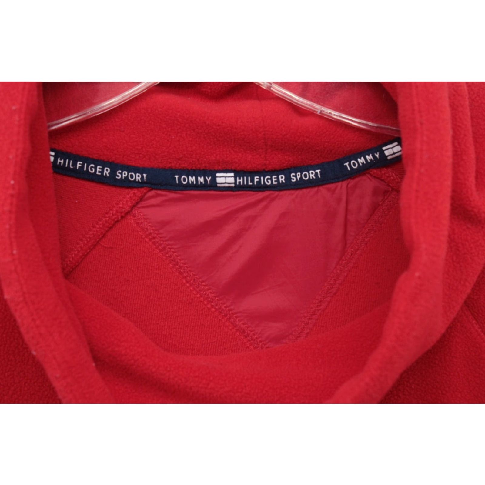 Tommy Hilfiger VINTAGE Tommy Hilfiger Sport Sweater Women's Large Red Fleece Cowl Neck Pullover Sweatshirt Sport Size L / US 10 / IT 46 - 4 Thumbnail