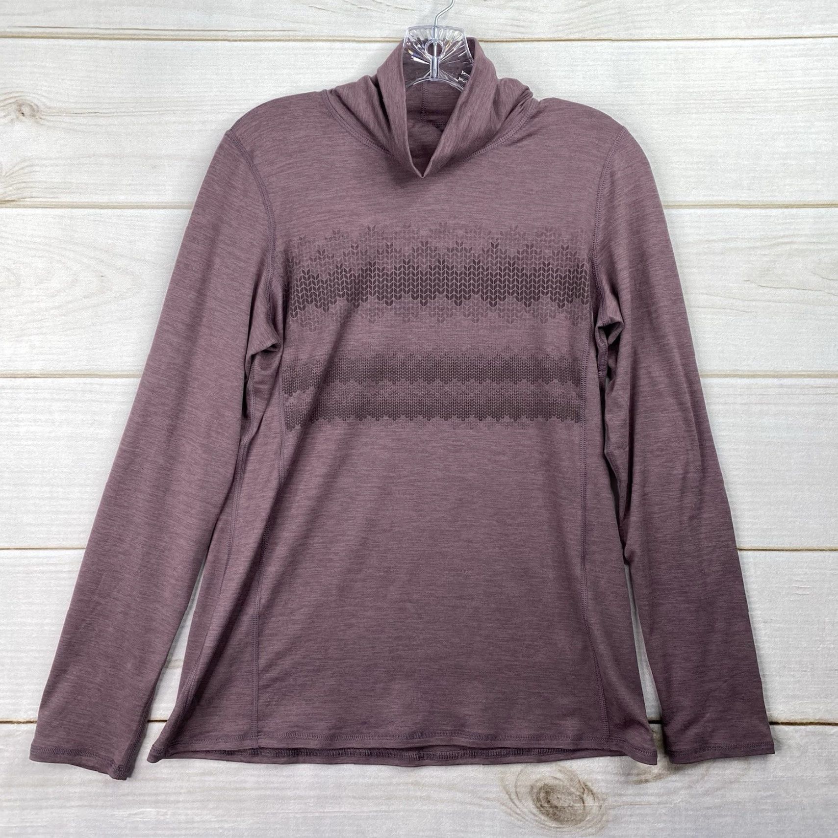 Kyodan Kyodan Womens Top L Purple Geometric Print Long Sleeve Mock Neck Performance Shirt Size L / US 10 / IT 46 - 2 Thumbnail